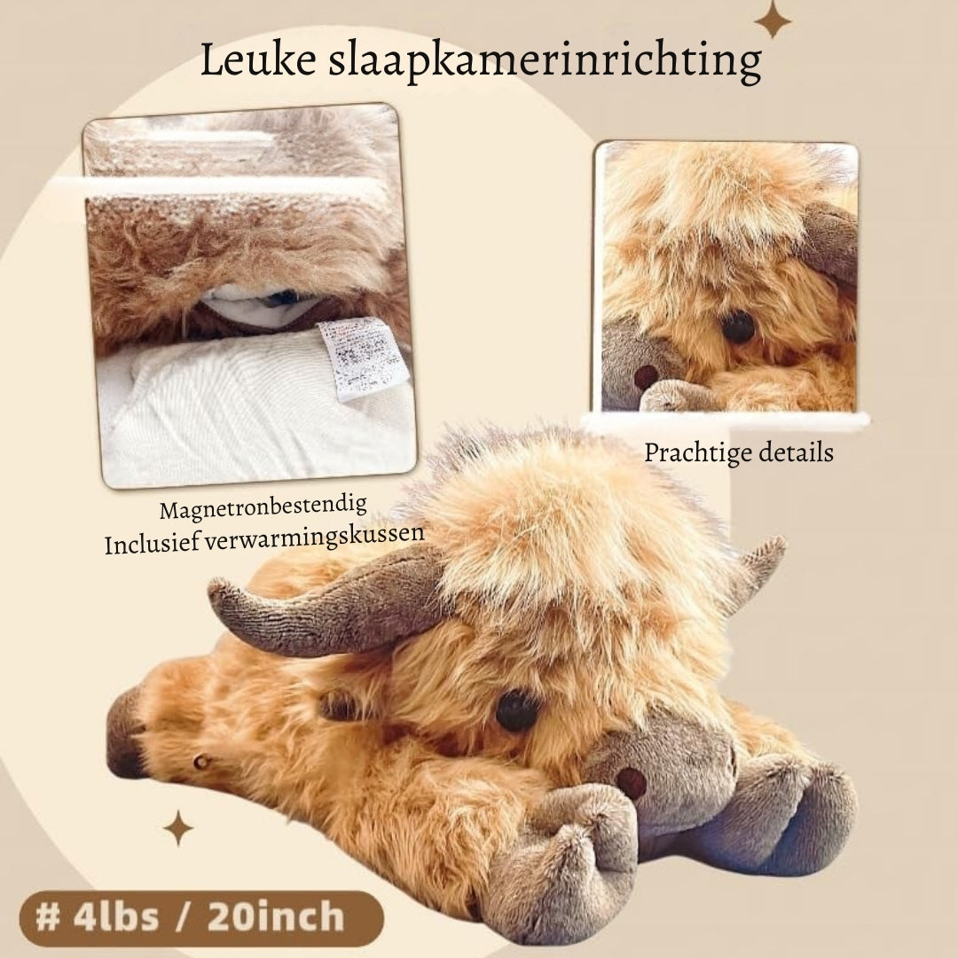 KnuffelKoe Warm & Rust – De ultieme troostknuffel met warmte