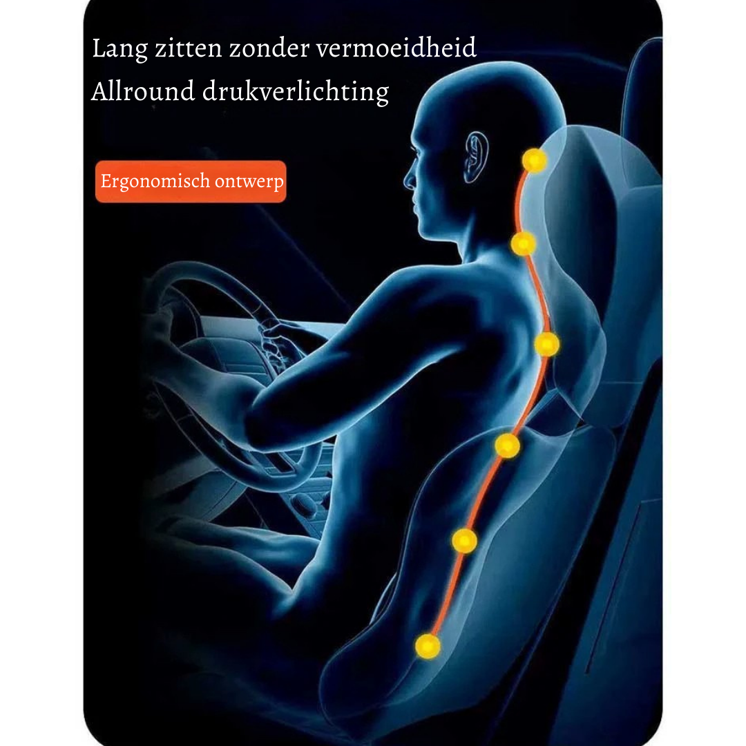 RoadRelax – Ergonomisch Autokussen voor Hoofd & Rug