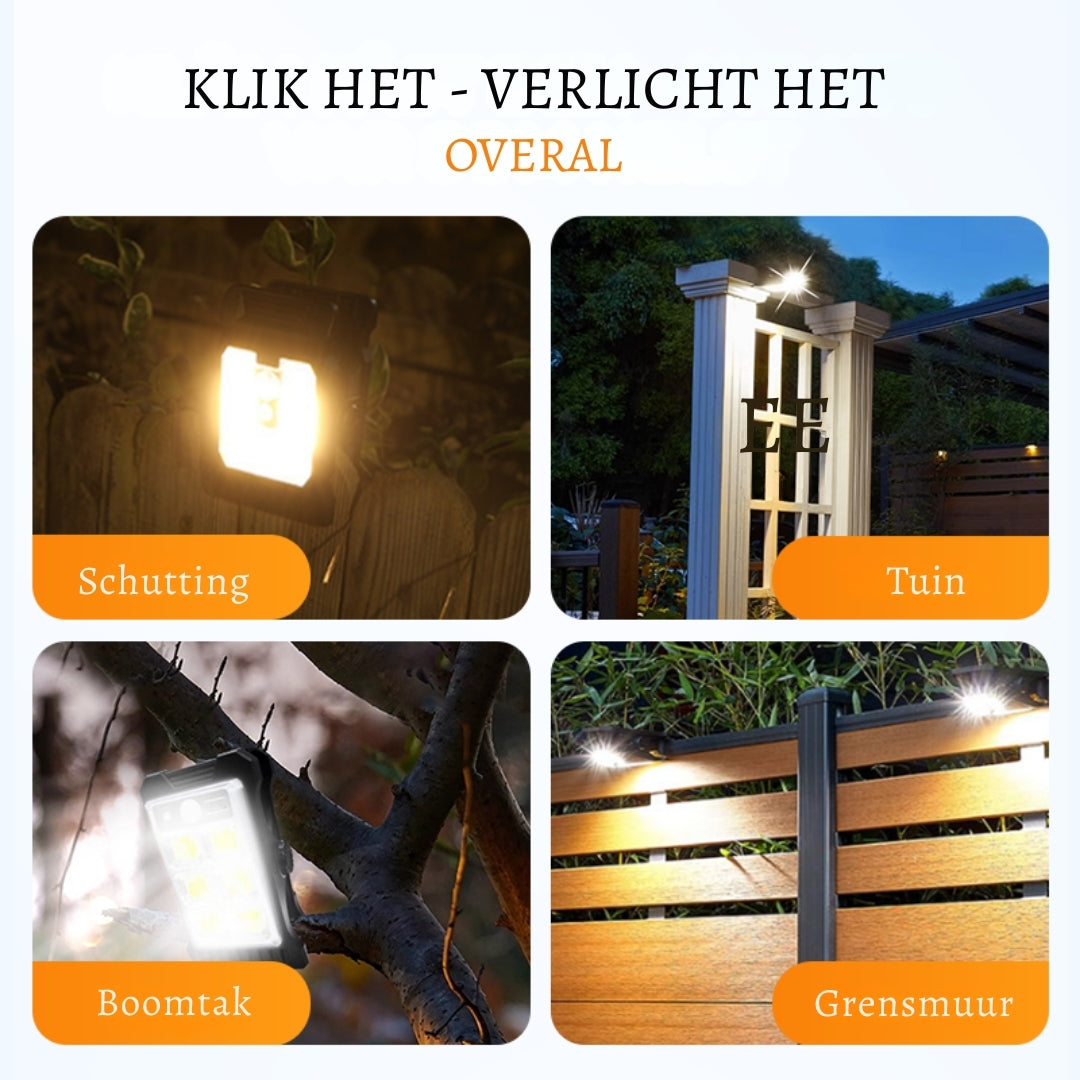 SolarGuard ClipLight – Draadloze buitenlamp op zonne-energie met sensor