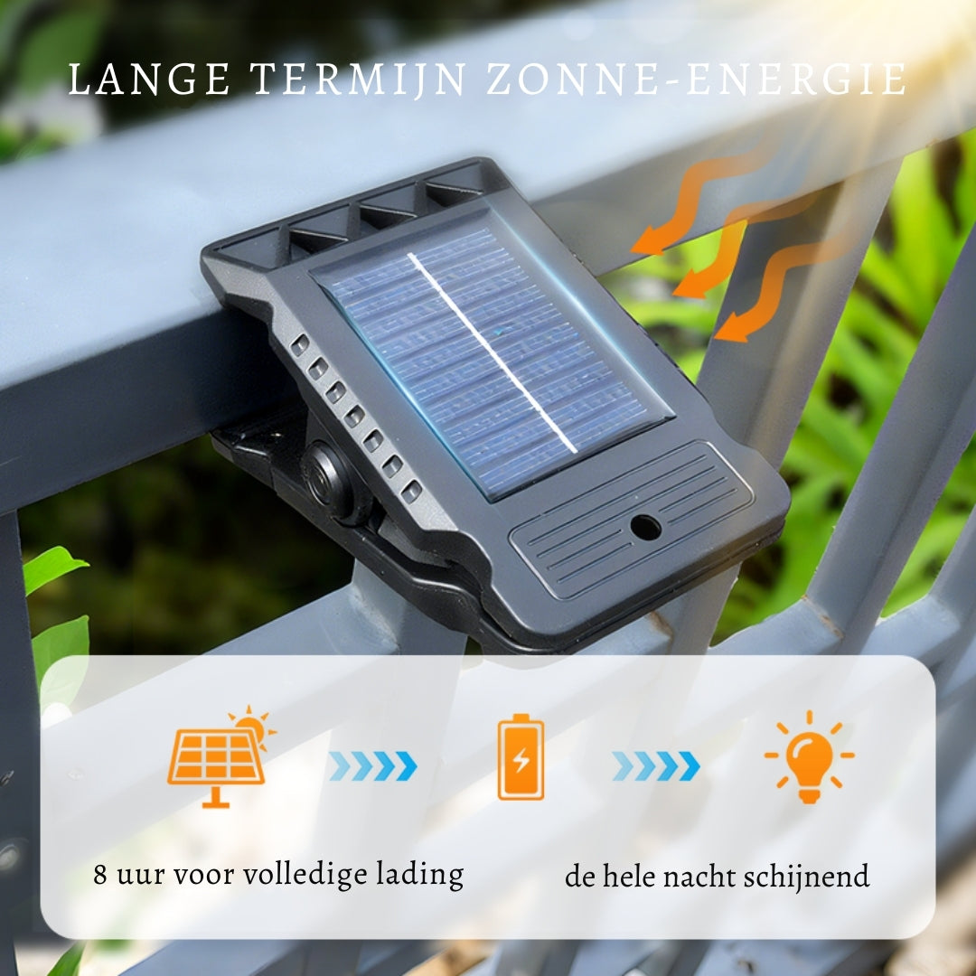 SolarGuard ClipLight – Draadloze buitenlamp op zonne-energie met sensor