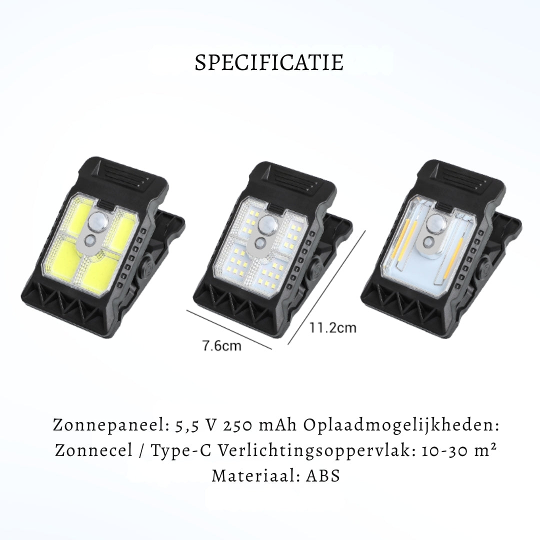 SolarGuard ClipLight – Draadloze buitenlamp op zonne-energie met sensor