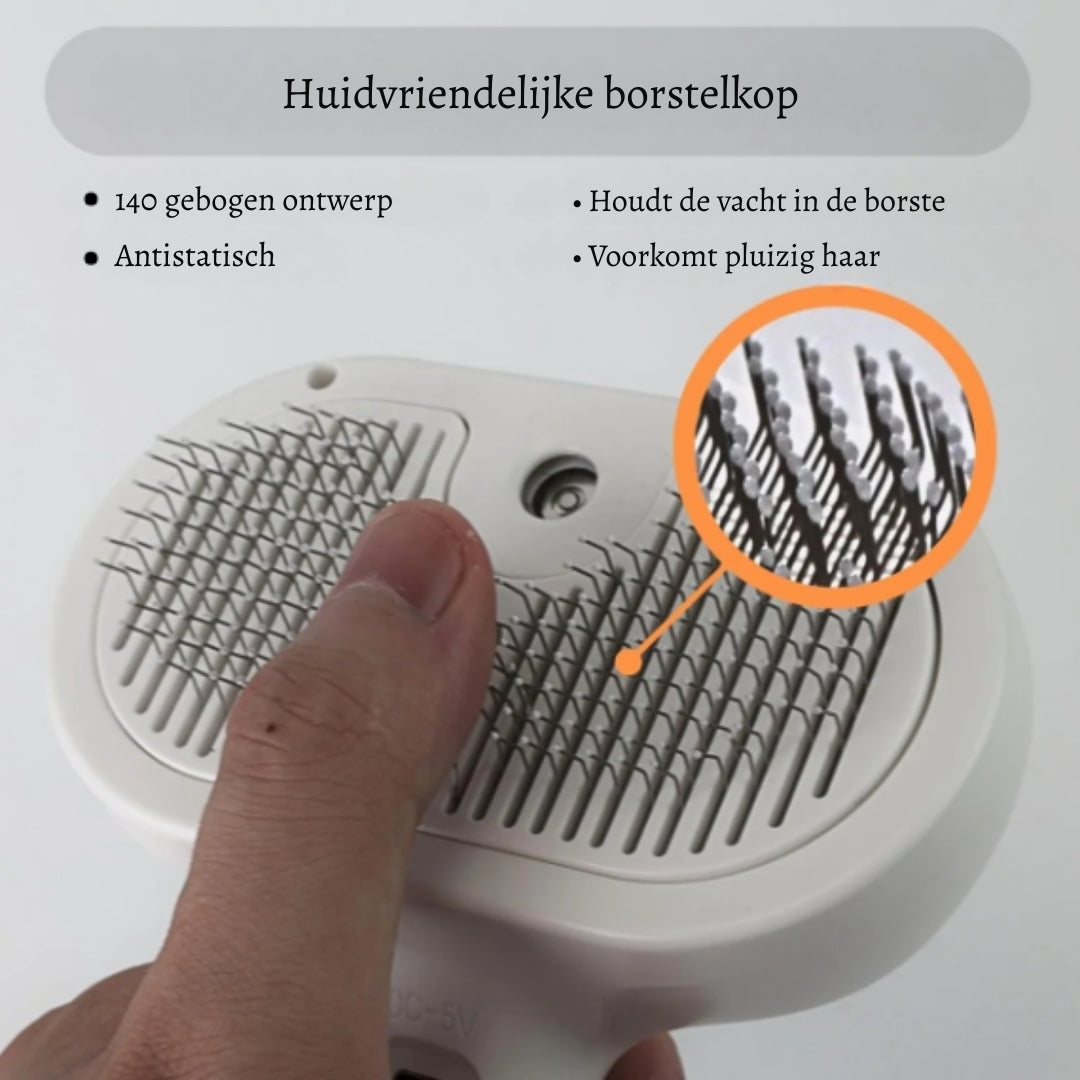 FluweelBorstel Mist – Hydraterende & masserende borstel voor je huisdier