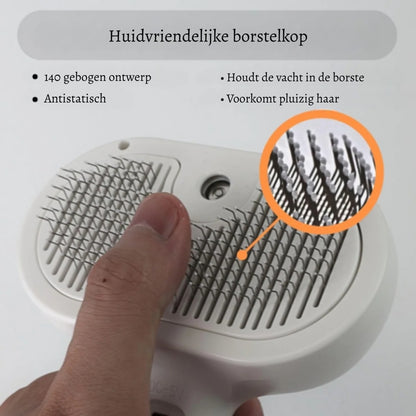 FluweelBorstel Mist – Hydraterende & masserende borstel voor je huisdier