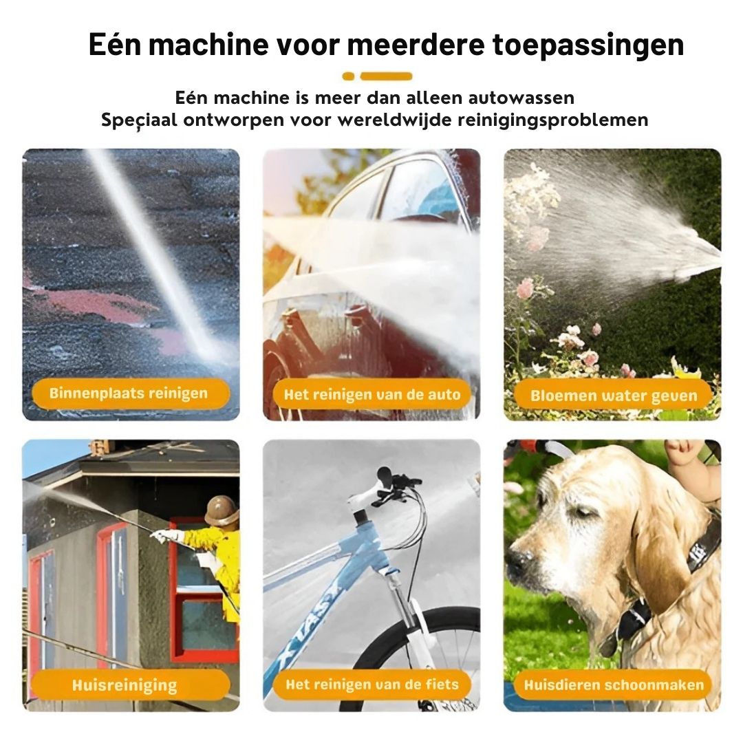 AquaForce Pro – De Krachtige en Veelzijdige Hogedrukreiniger voor Elk Schoonmaakklusje