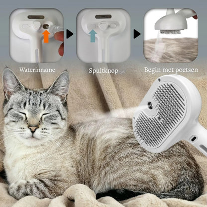 FluweelBorstel Mist – Hydraterende & masserende borstel voor je huisdier