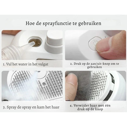 FluweelBorstel Mist – Hydraterende & masserende borstel voor je huisdier
