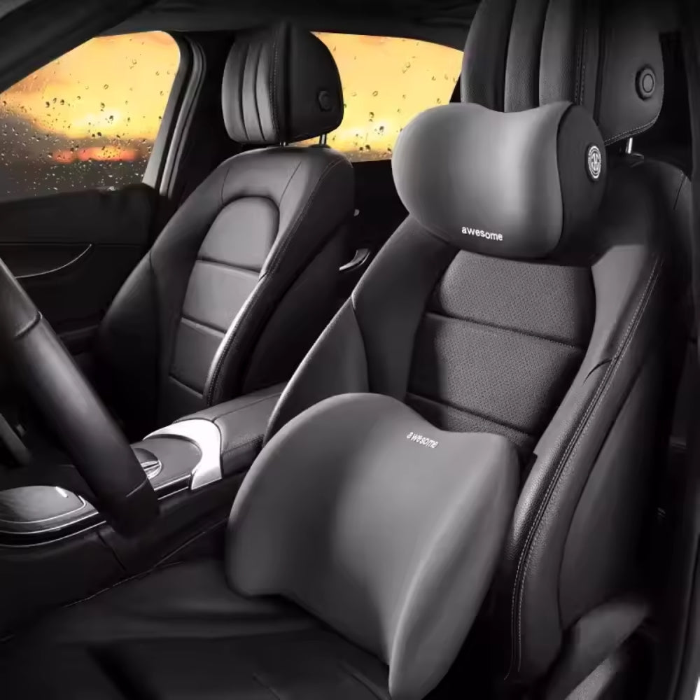 RoadRelax – Ergonomisch Autokussen voor Hoofd & Rug