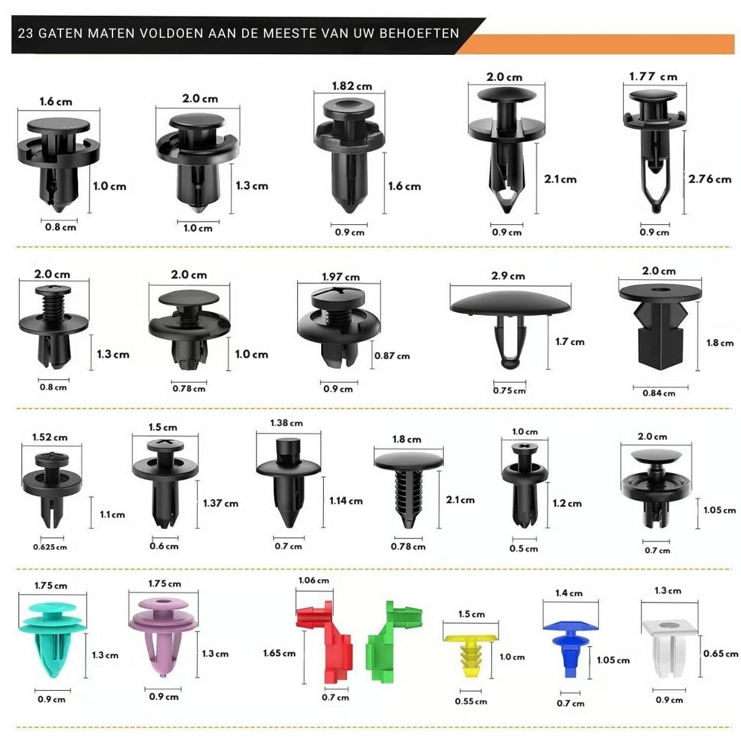 GripFix Auto Clips – Complete 680-delige set voor elke reparatie