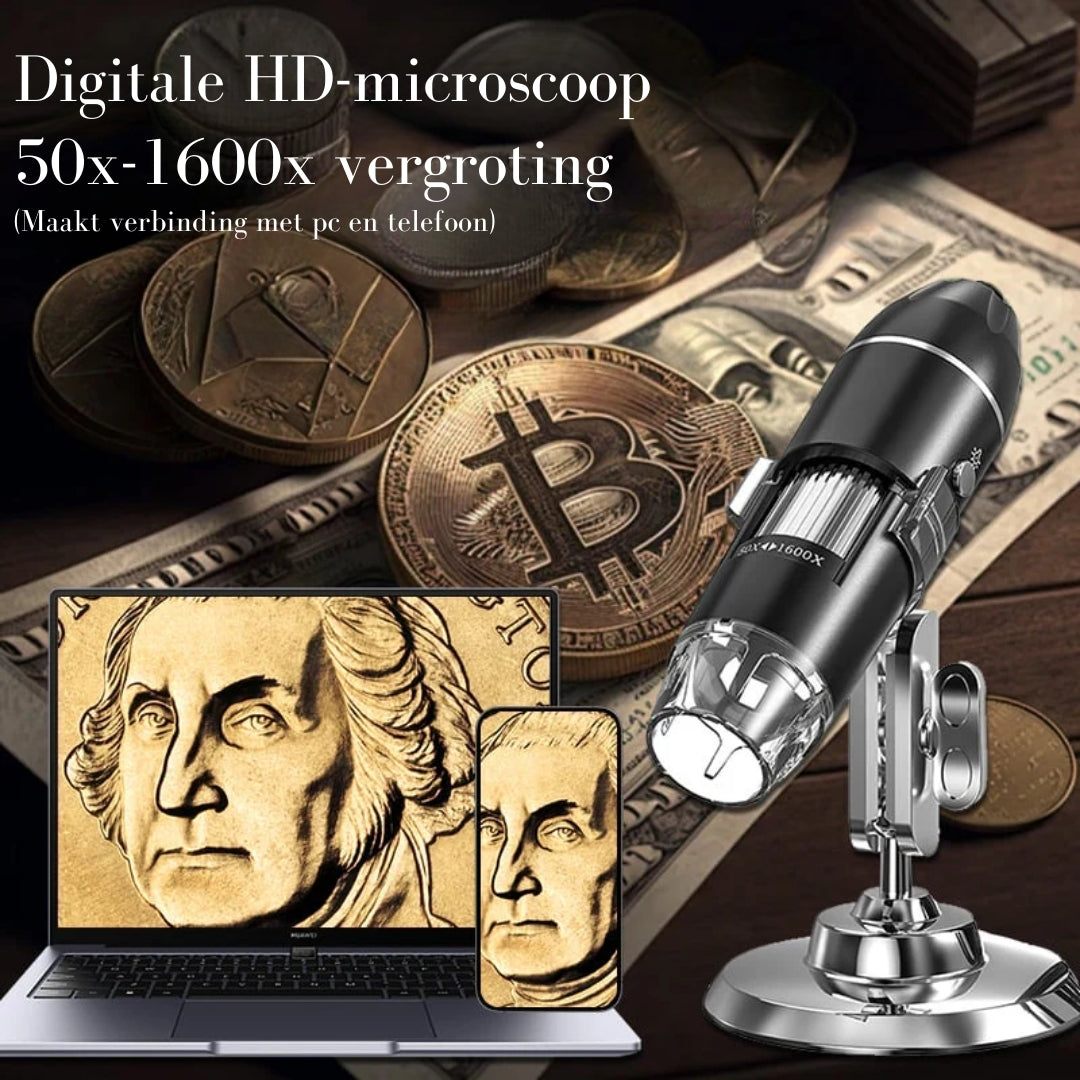 MicroView HD – Digitaal Zakmicroscoop met 1600x vergroting
