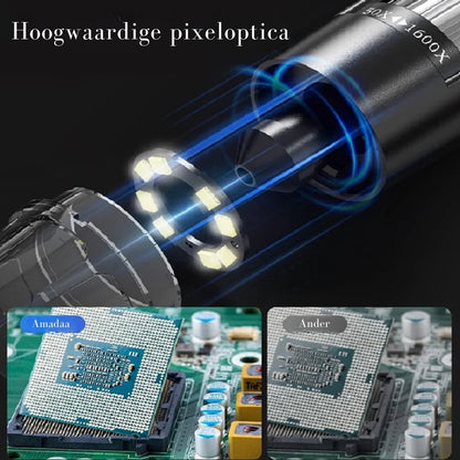 MicroView HD – Digitaal Zakmicroscoop met 1600x vergroting