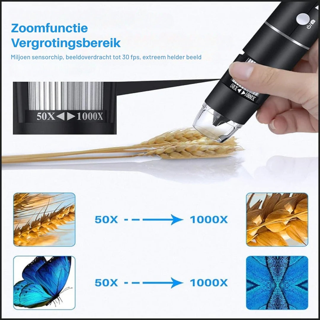 MicroView HD – Digitaal Zakmicroscoop met 1600x vergroting