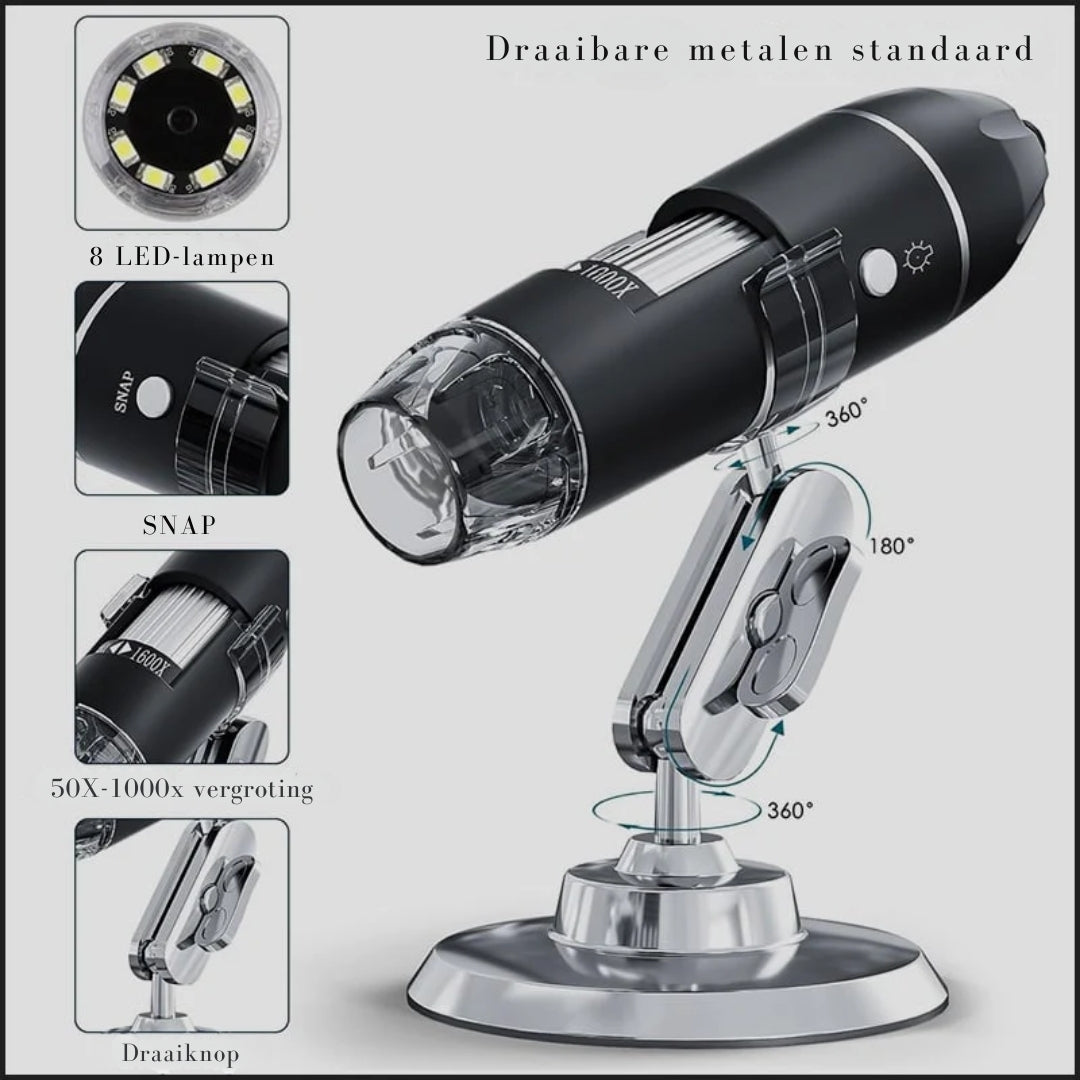 MicroView HD – Digitaal Zakmicroscoop met 1600x vergroting