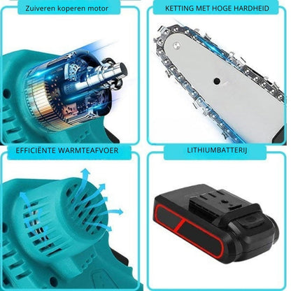 PowerPruner – Compacte kettingzaag voor moeiteloos snoeien