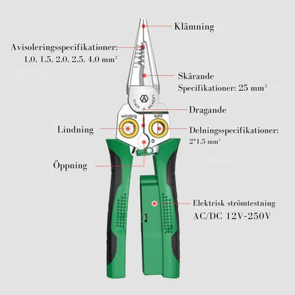 CableMaster 8-in-1 – Multitool voor knippen, strippen en klemmen
