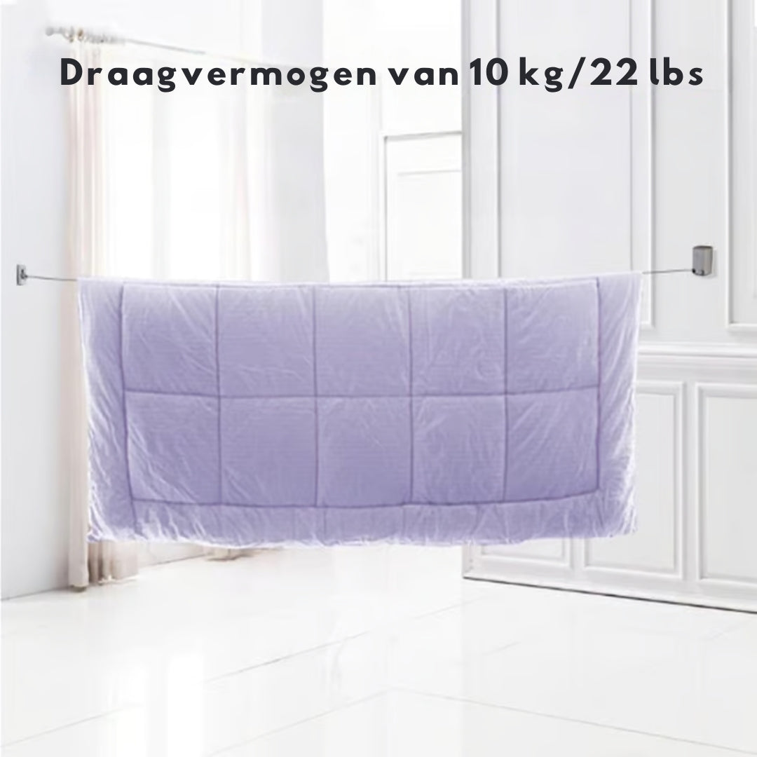 FlexiDry Uitschuifbare Waslijn – Sterk, Compact en Ruimtebesparend