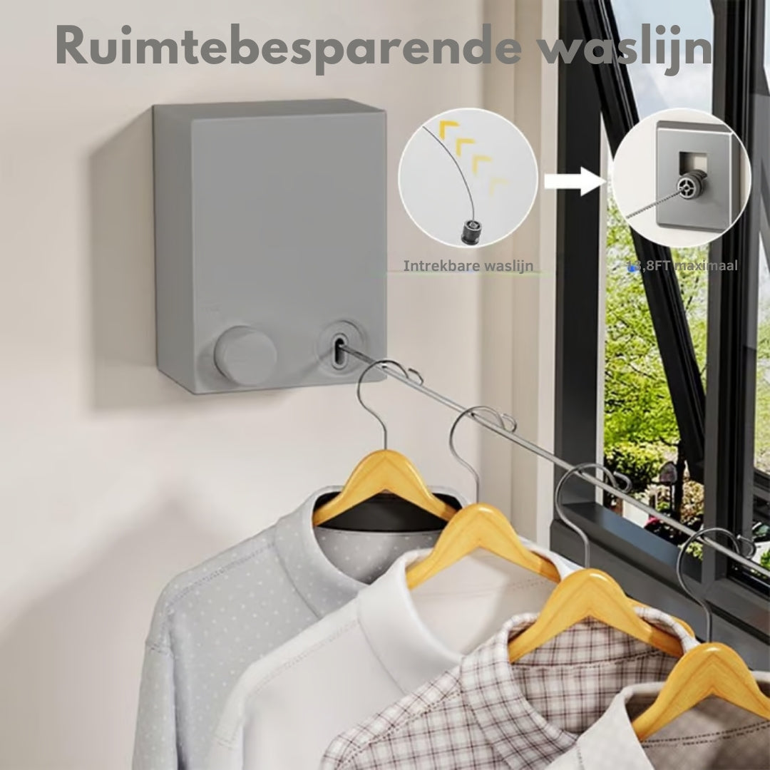 FlexiDry Uitschuifbare Waslijn – Sterk, Compact en Ruimtebesparend