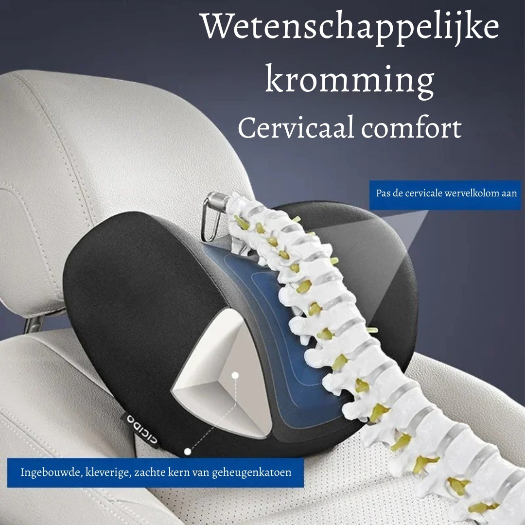 RoadRelax – Ergonomisch Autokussen voor Hoofd & Rug