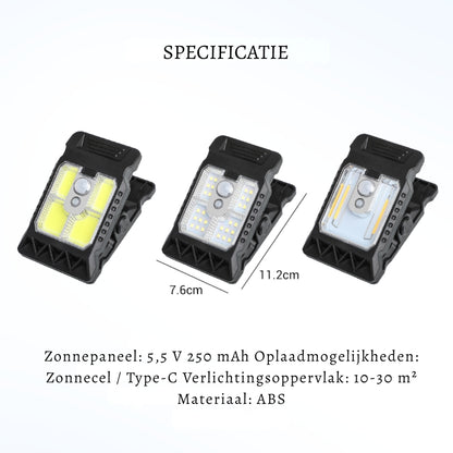 SolarGuard ClipLight – Draadloze buitenlamp op zonne-energie met sensor